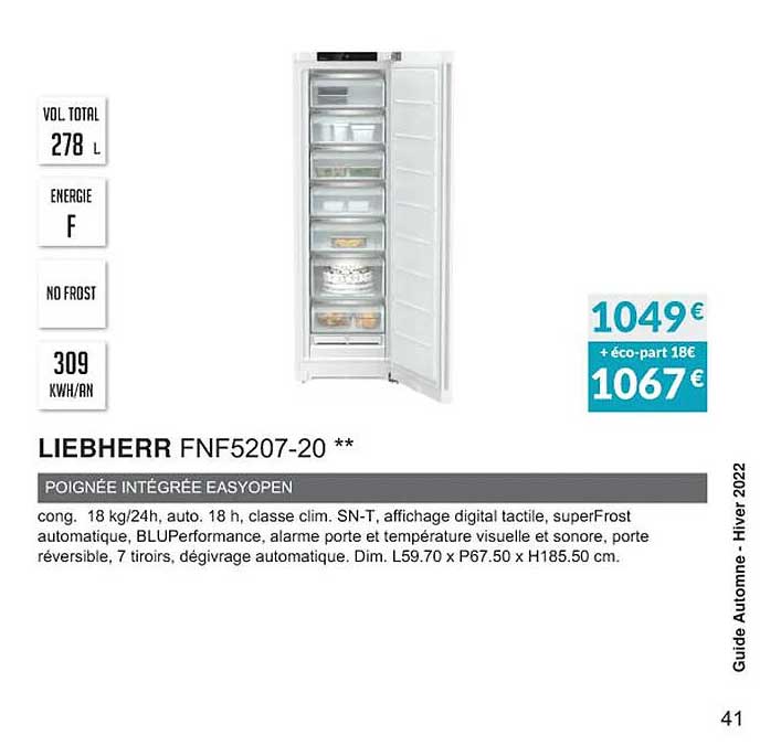 liebherr fnf5207-20 poignée intégrée easyopen