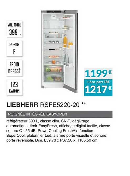 liebherr rsfe5220-20 poignée intégrée easyopen