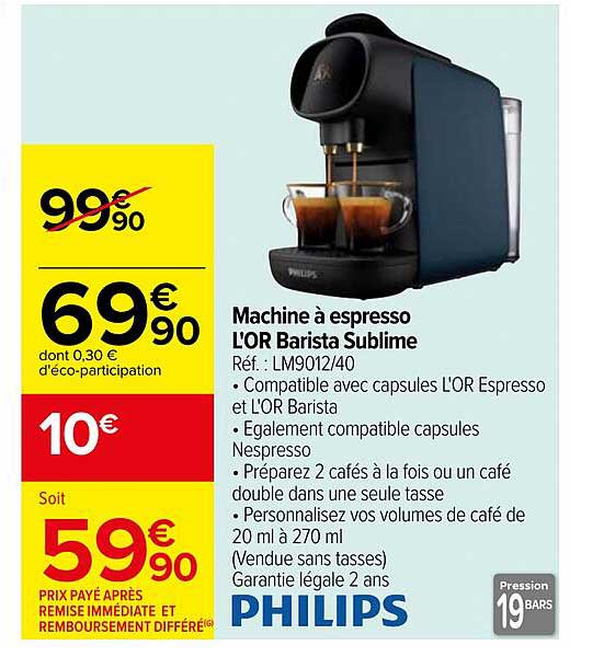 machine à espresso l'or barista sublime philips