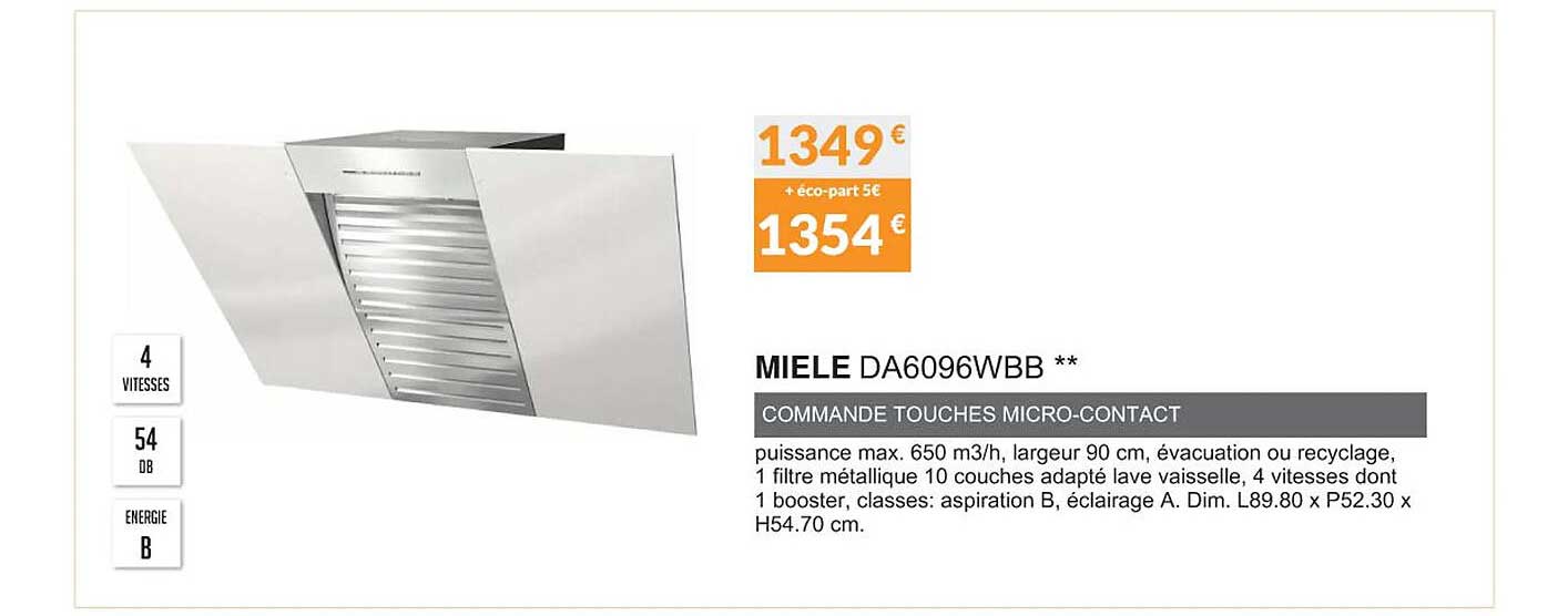 miele da6096wbb commande touches micro-contact