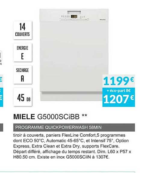 miele g5000scibb programme quickpowerwash  58mn