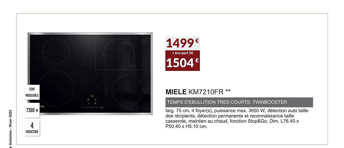miele km7210fr temps d'abullition très courts : twinbooster