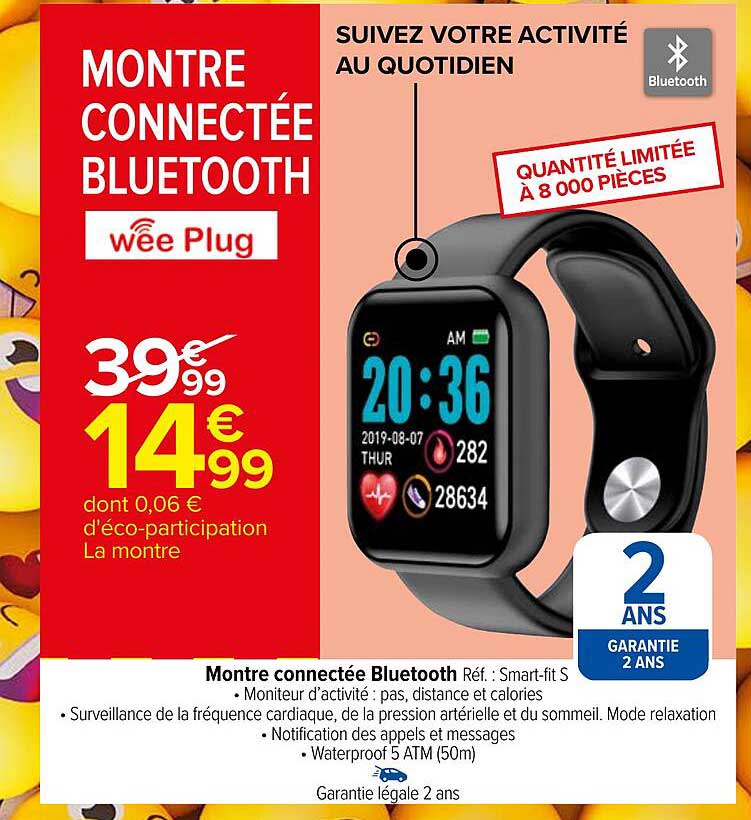 montre connectée bluetooth wee plug