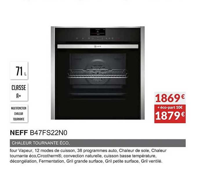 neff b47fs22n0 chaleur tournante éco