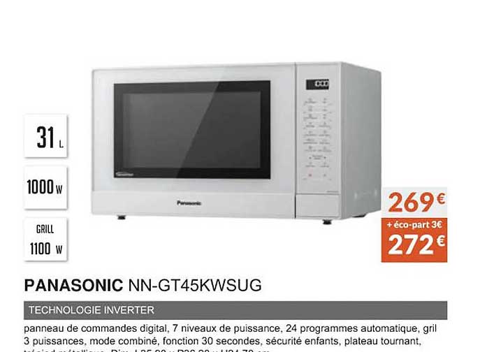 panasonic nn-gt45kwsug technologie inverter