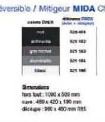réversible-mitigeur mida