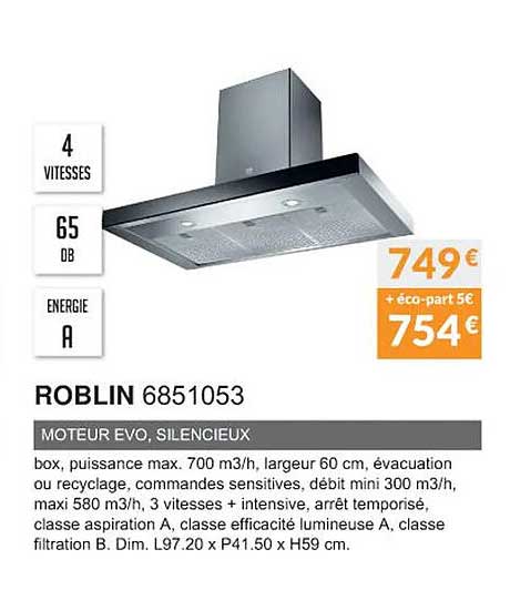 roblin 6851053 moteur evo, silencieux