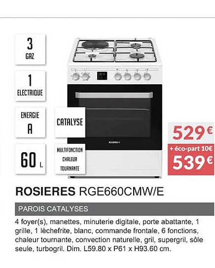 rosières rge660cmw-e parois catalyses