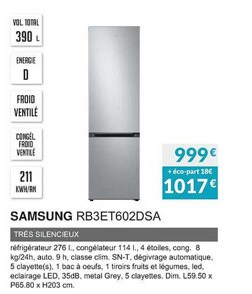 samsung rb3et602dsa très silencieux