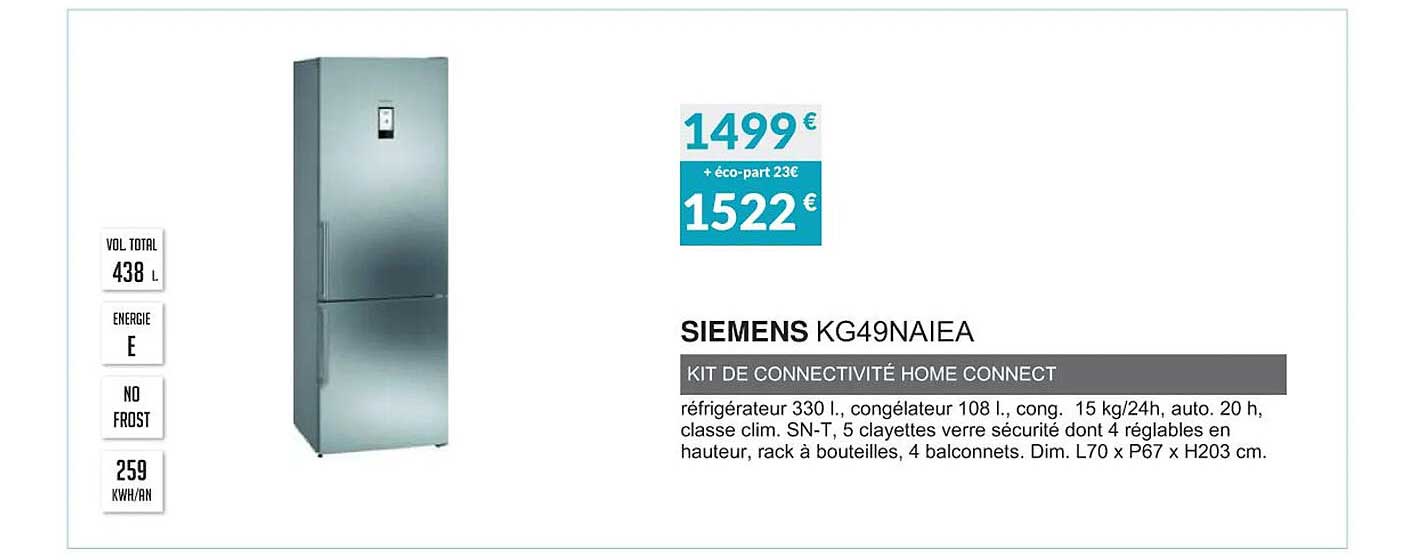 siemens kg49naiea kit de connectivité home connect