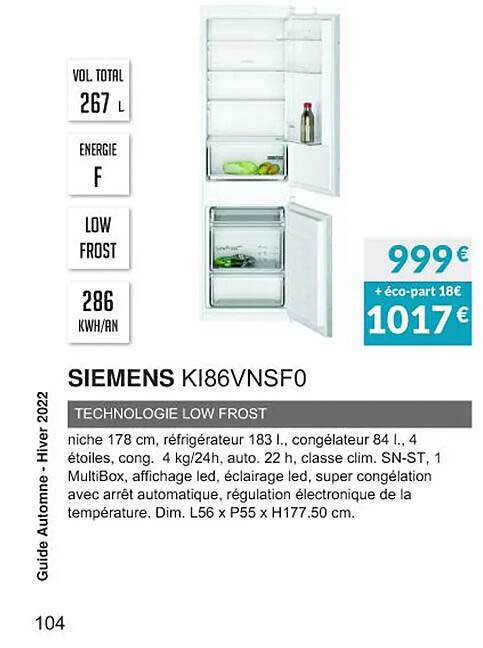 siemens ki86vnsf0 technologie low frost