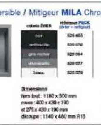 silgranit revérsible-mitigeur mila