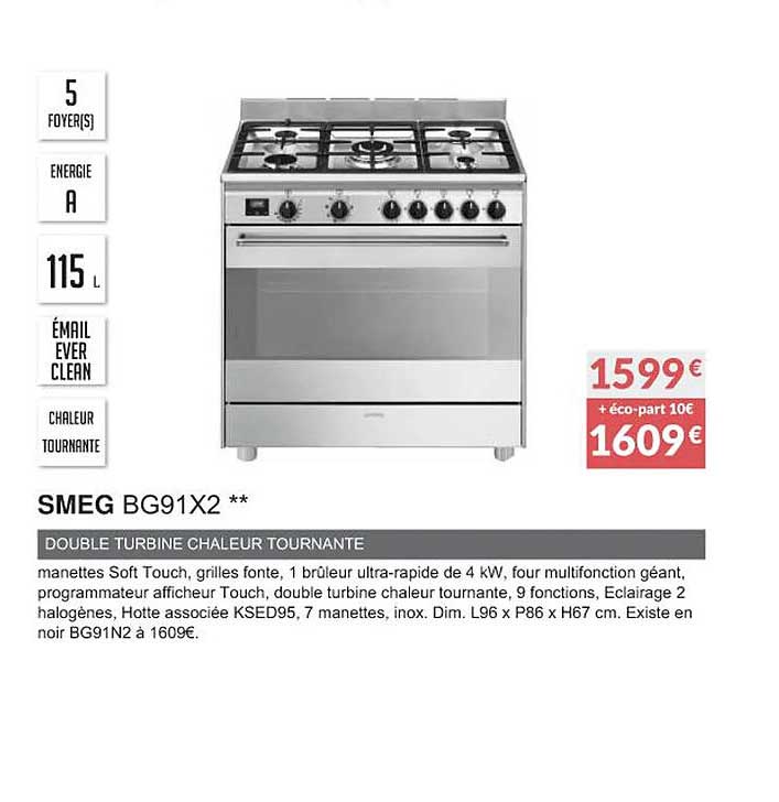 smeg bg91x2 double turbine chaleur tournante