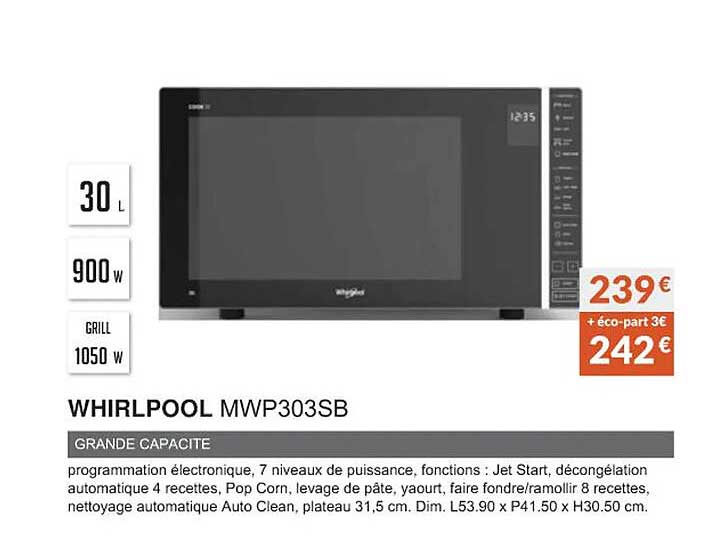 whirlpool mwp303sb grande capacité