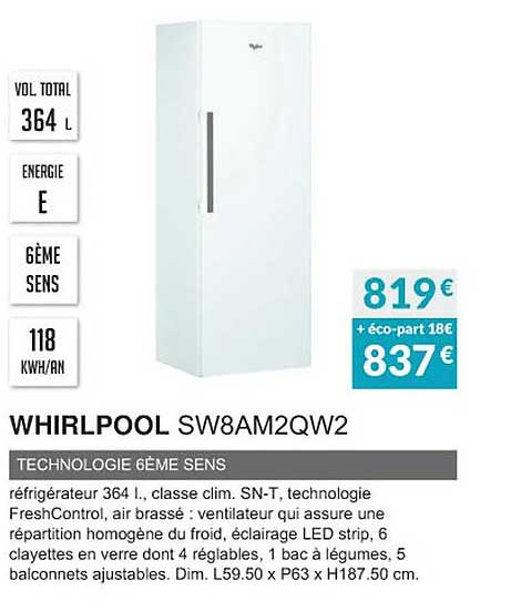Whirlpool Sw8am2qw2 Technologie 6ème Sens
