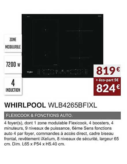 Whirlpool Wlb4265bfixl Flexicook & Fonctions Auto