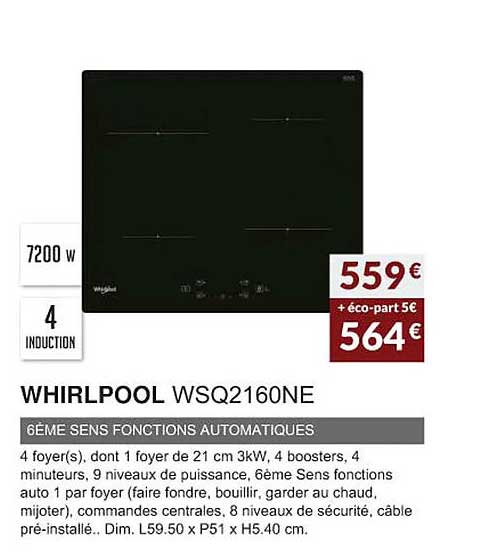 whirlpool wsq2160ne 6ème sens fonctions automatiques