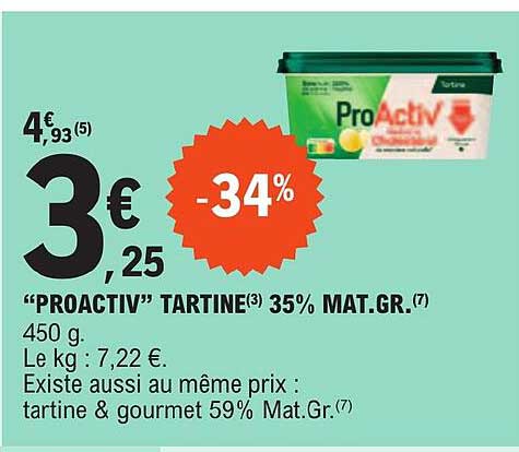 "proactiv" tartine 35% mat. gr.