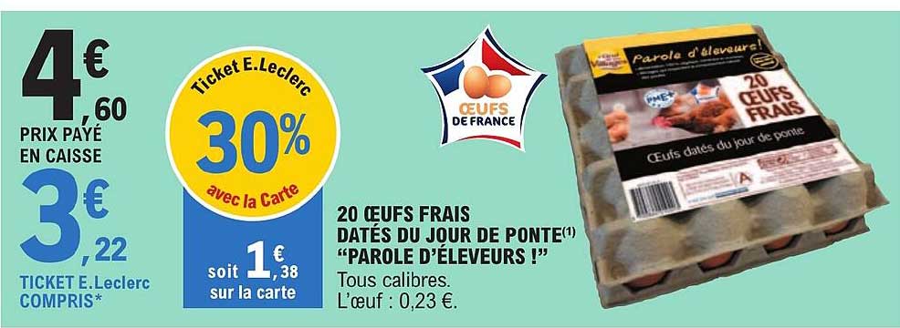 20 œufs frais datés du jour de ponte "parole d'éleveurs !"