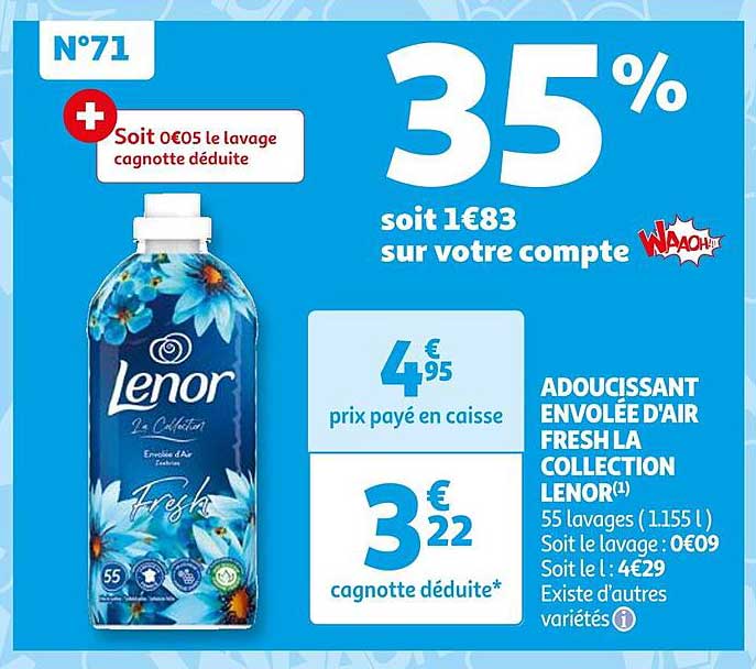 adoucissant envolée d'air fresh la collection lenor