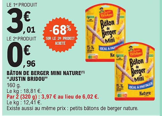 bâton de berger mini nature "justin bridou"