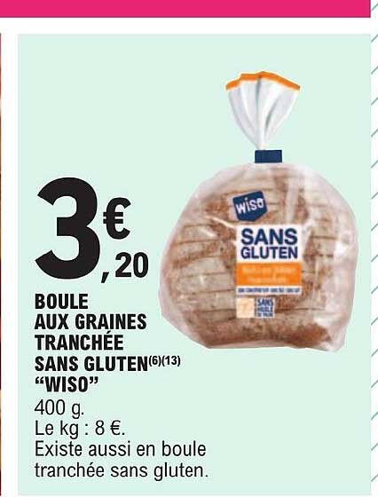 Boule Aux Graines Tranchée Sans Gluten "wiso"
