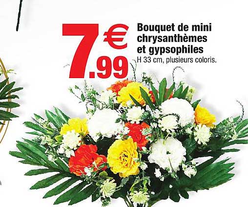 Bouquet De Mini Chrysanthèmes Et Gypsophiles