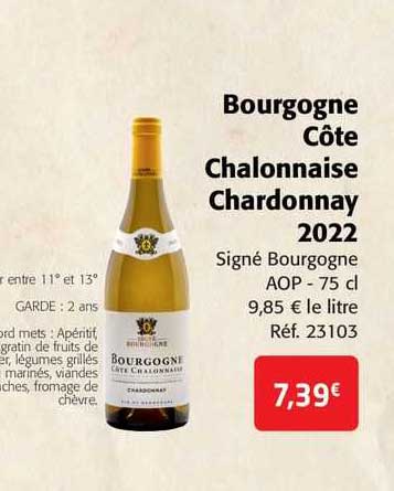 bourgogne côte chalonnaise chardonnay 2022
