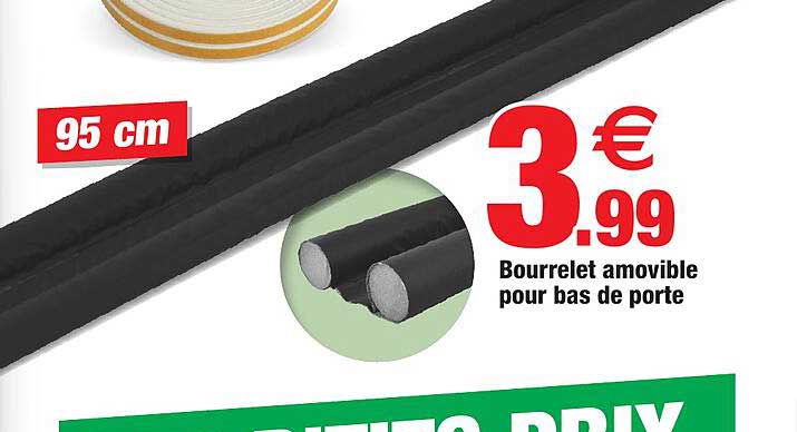 bourrelet amovible pour bas de porte