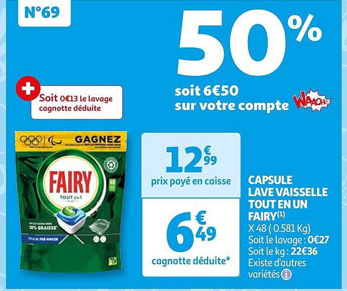 capsule lave vaisselle tout en un fairy