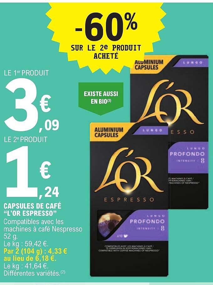Capsules De Café "l'or Espresso"