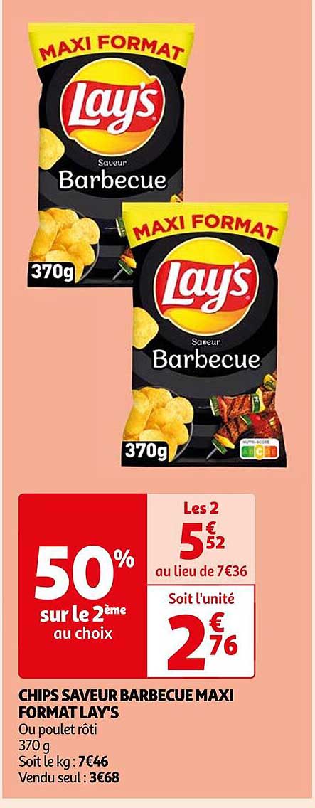 chips saveur barbecue maxi format lay's