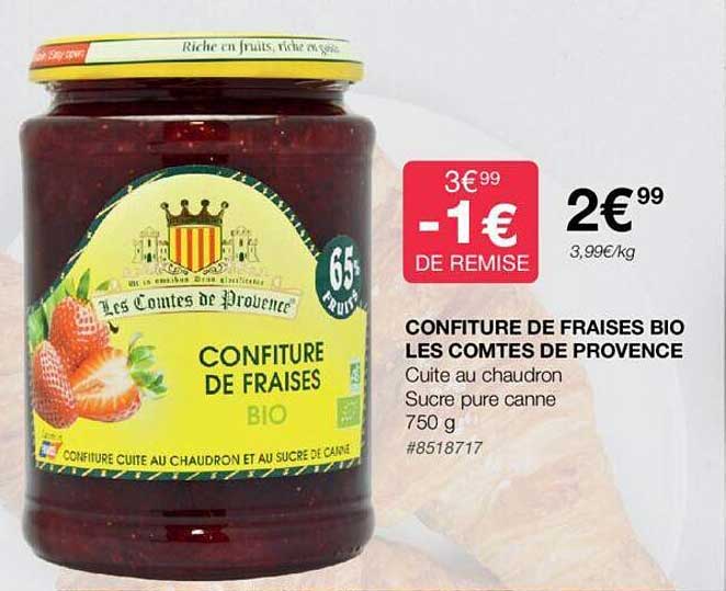 confiture de fraises bio les comtés de provence