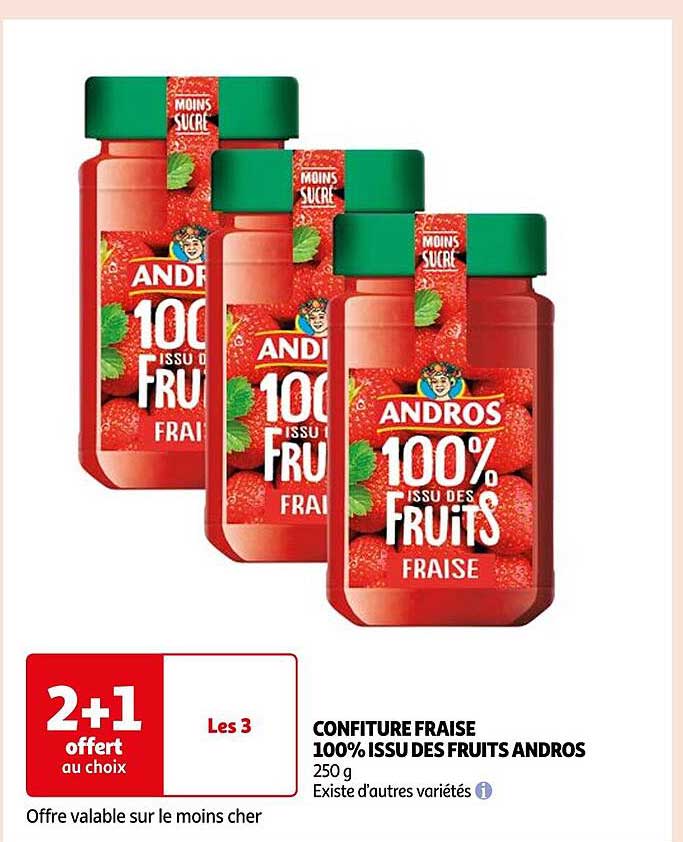 confiture fraise 100% issu des fruits andros