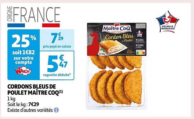 cordons bleus de poulet maître coq