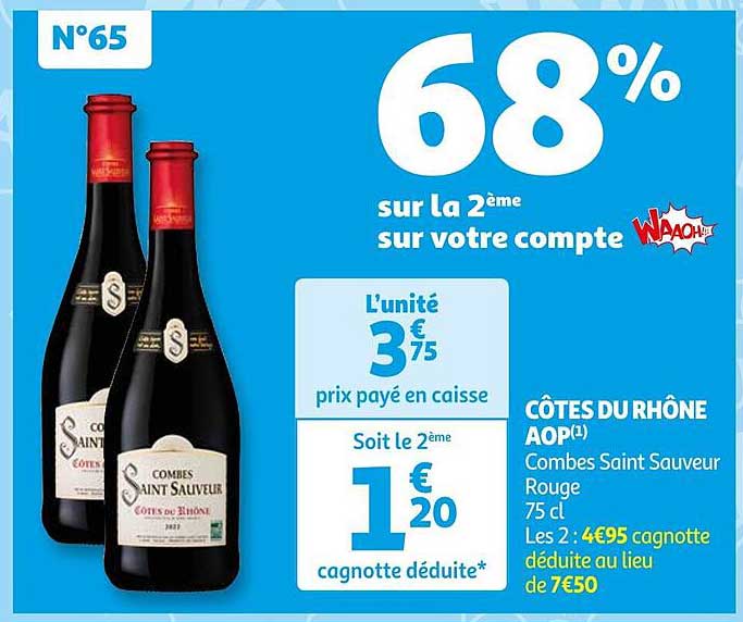 côtes du rhône aop combes saint sauveur rouge