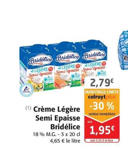 crème légère semi épaisse bridélice
