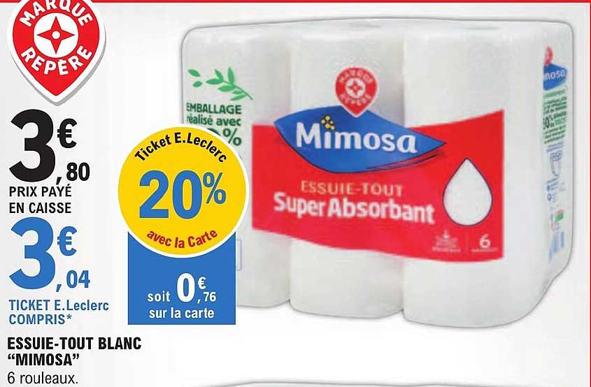 essuie-tout blanc "mimosa"