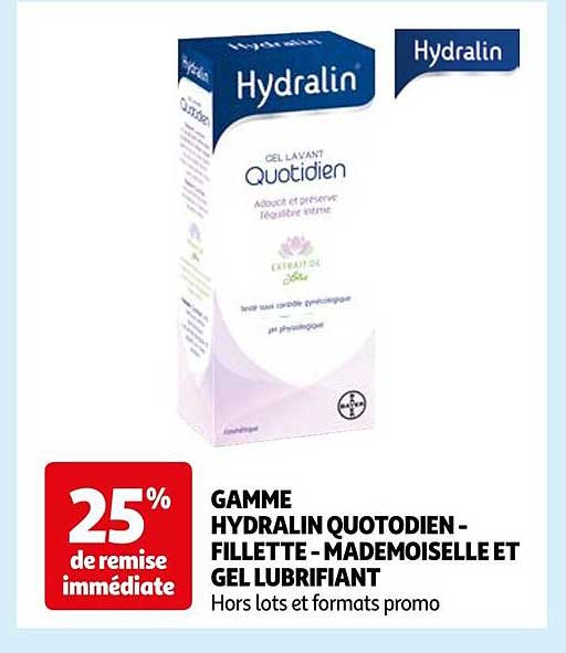 gamme hydralin quotidien - fillette - mademoiselle et gel lubrifiant