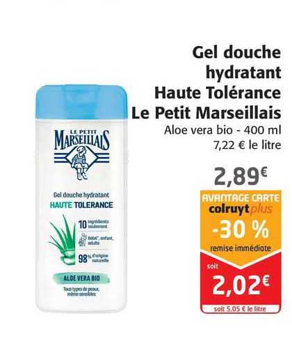gel douche hydratant haute tolérance le petit marseillais