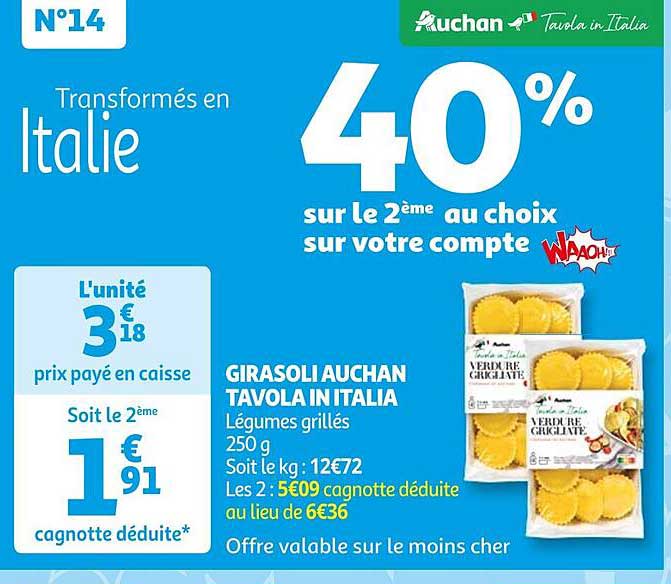 girasoli auchan tavola in italia
