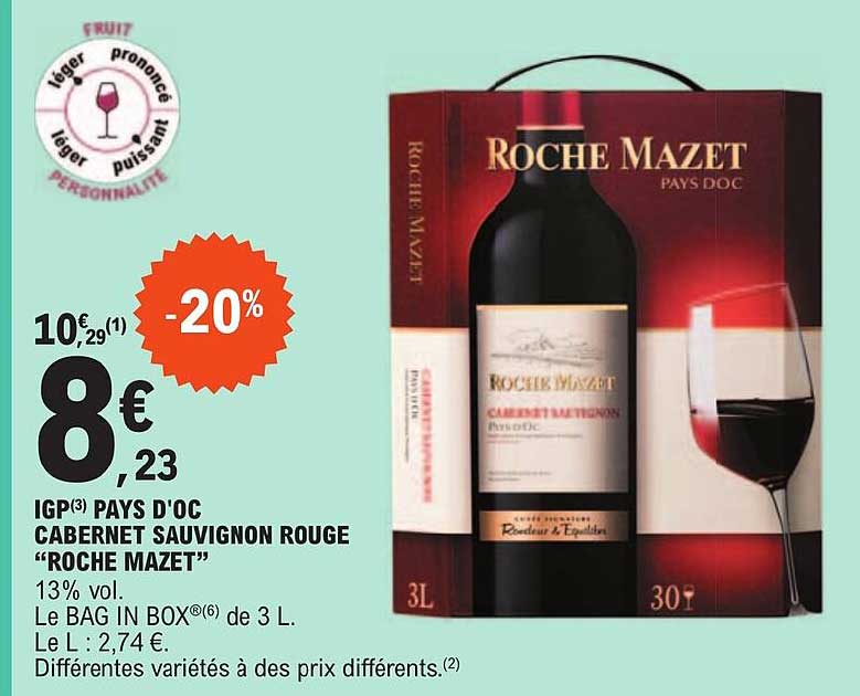 Igp Pays D'oc Cabernet Sauvignon Rouge "roche Mazet"