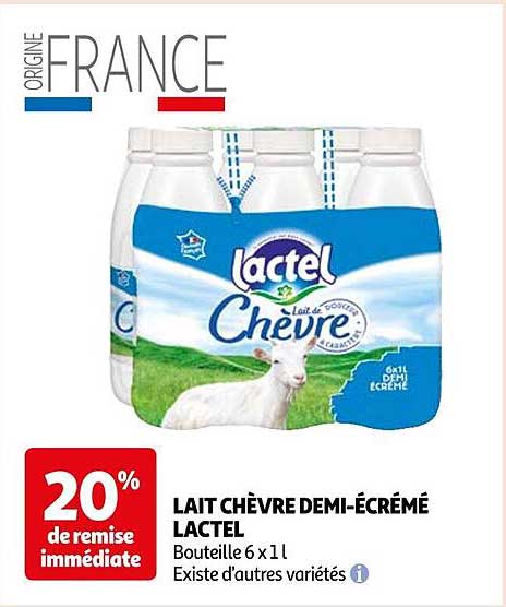 lait chèvre demi-écrémé lactel