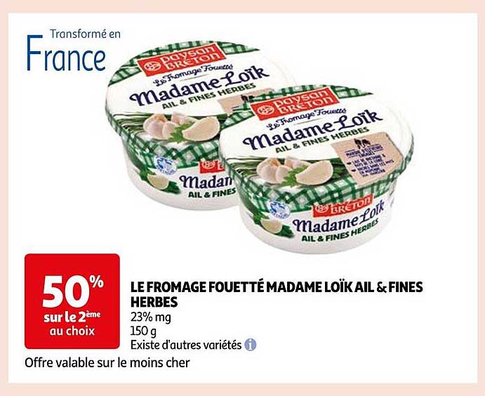 le fromage fouetté madame loïk ail & fines herbes