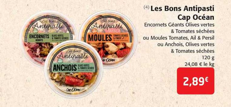les bons antipasti cap océan