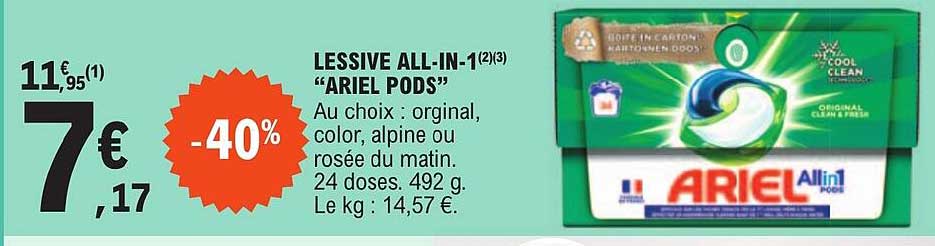 Lessive All-in-1 "ariel Pods"