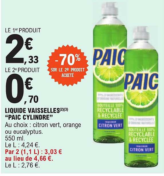 liquide vaisselles "paic cylindre"