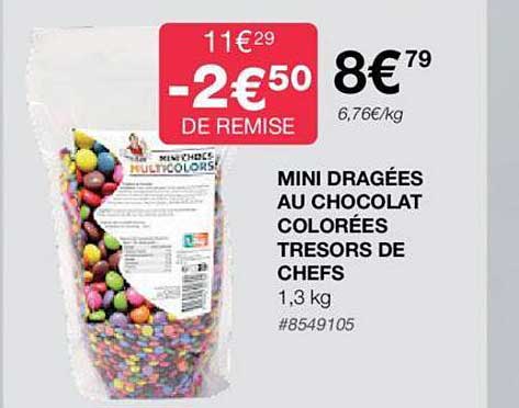 mini dragées au chocolat colorées trésors de chefs