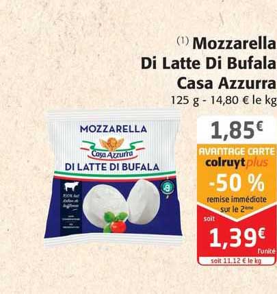 mozzarella di latte di bufala casa azzurra