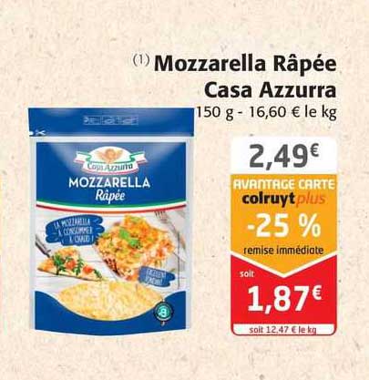 mozzarella râpée casa azzurra